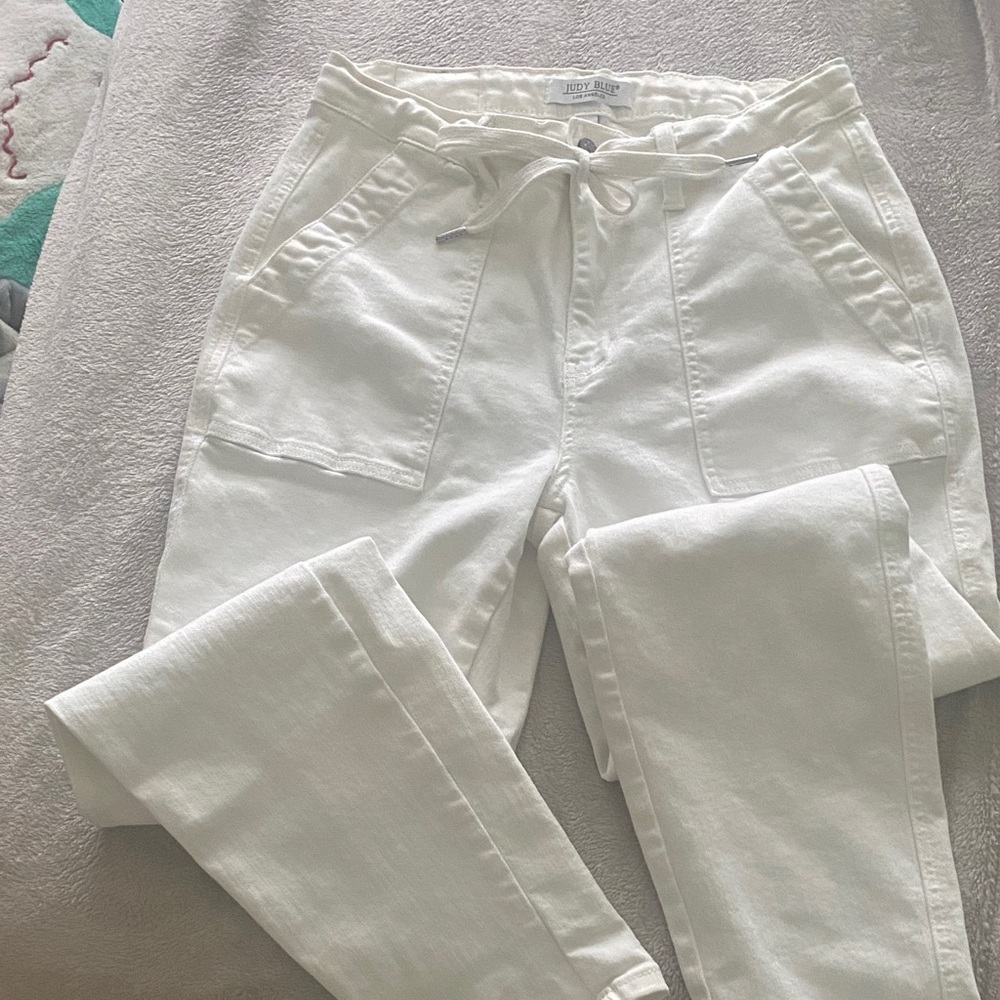 Judy Blue Cream Drawstring Pants